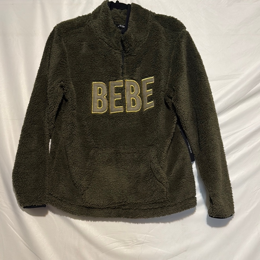 Bebe Olive Green Fleece Pullover